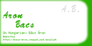 aron bacs business card